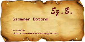 Szommer Botond névjegykártya